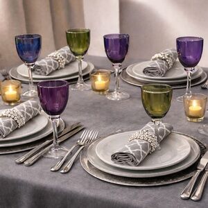 Crate and Barrel Colored Wine Goblets (Set of 8)